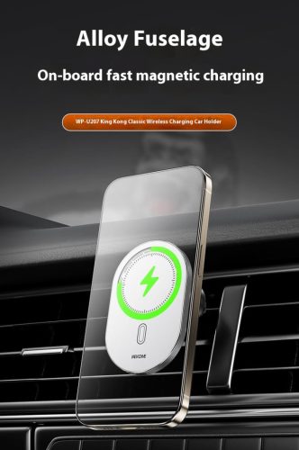 U207 mágneses autós vezeték nélküli töltő – 15W, szellőzőrácsra