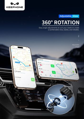 15W MagEasy Carbon MagSafe kompatibilis autós töltő RGB LED világítással