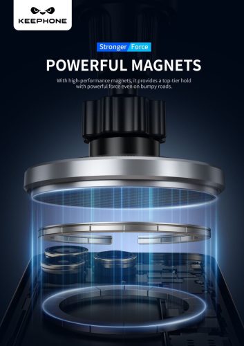 15W MagEasy Carbon MagSafe kompatibilis autós töltő RGB LED világítással