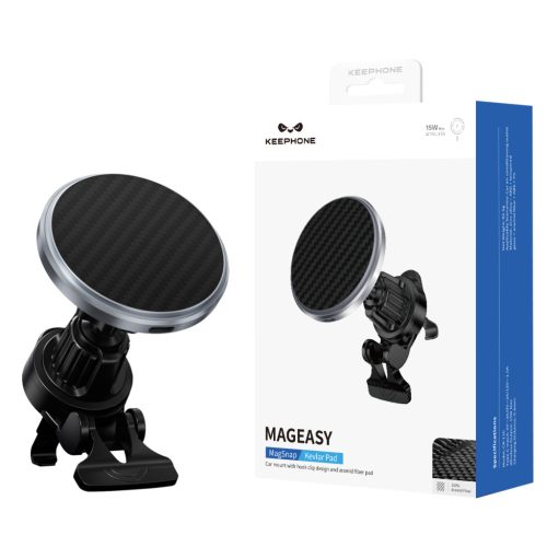 15W MagEasy Carbon MagSafe kompatibilis autós töltő RGB LED világítással