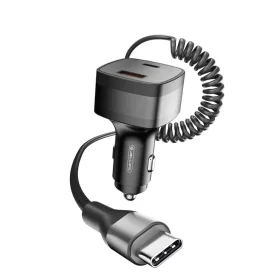   HX13 85W autós gyorstöltő beépített 1,5m hosszú USB-C kábellel