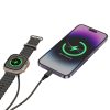  2 az 1-ben szőtt töltőkábel Apple Watch-hoz és egyéb Lightning csatlakozós készülékhez, fekete színű