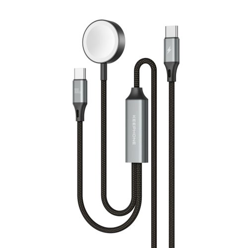 SNAPMAX – 2 az 1-ben gyorstöltő kábel Apple Watch-hoz és USB-C eszközökhöz