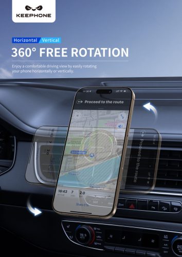 15W Kevlar Carbon MagSafe kompatibilis autós töltő - fekete