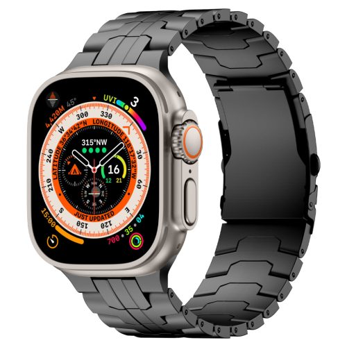 Vortex Apple Watch fekete titán fémszíj 42/44/45/49 mm (Series 1-9, SE, Ultra) és 46 mm (Series 10/11)