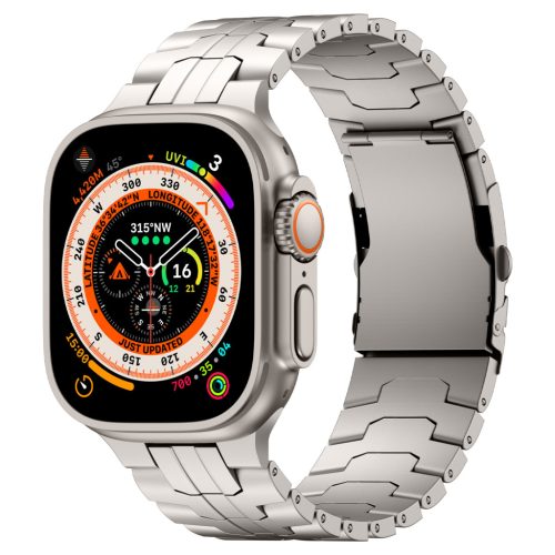 Vortex Apple Watch natúr titán fémszíj 42/44/45/49 mm (Series 1-9, SE, Ultra) és 46 mm (Series 10/11)
