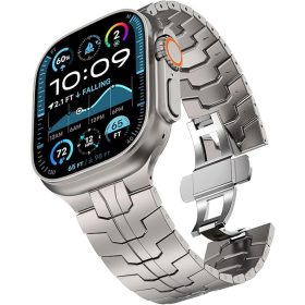   Falcon Apple Watch natúr titán fémszíj 42/44/45/49 mm (Series 1-9, SE, Ultra) és 46 mm (Series 10/11)