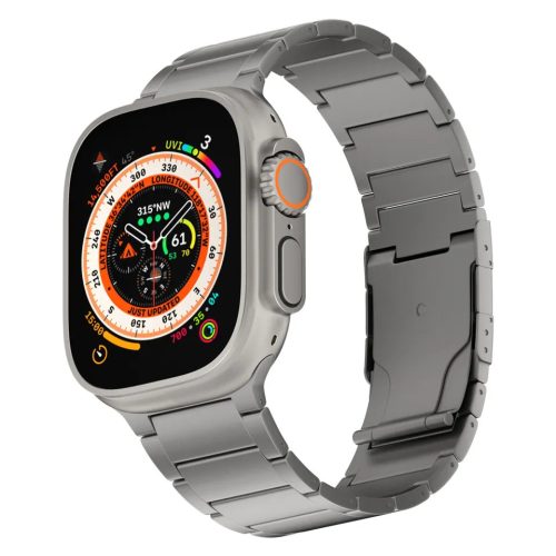 Nova Apple Watch natúr titán fémszíj 42/44/45/49 mm (Series 1-9, SE, Ultra) és 46 mm (Series 10/11)