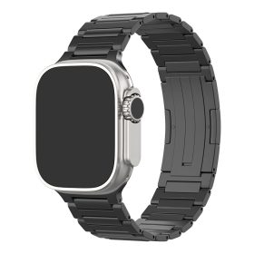   Impulse Apple Watch fekete titán fémszíj 42/44/45/49 mm (Series 1-9, SE, Ultra) és 46 mm (Series 10/11)