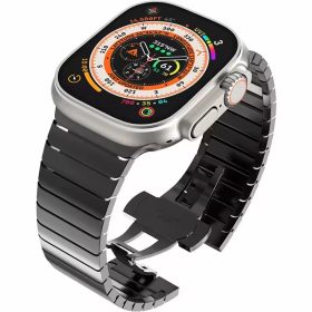   Link Apple Watch fekete titán fémszíj 42/44/45/49 mm (Series 1-9, SE, Ultra) és 46 mm (Series 10/11)