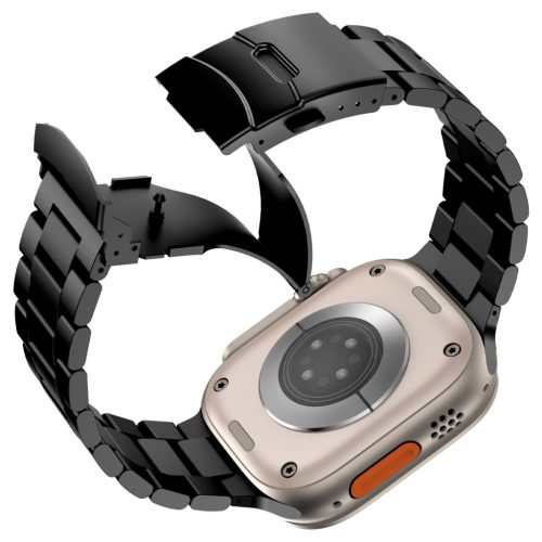 Vanguard Apple Watch fekete titán fémszíj 42/44/45/49 mm (Series 1-9, SE, Ultra) és 46 mm (Series 10/11)