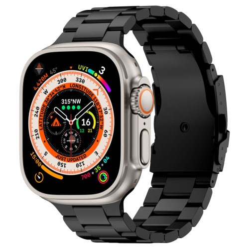 Vanguard Apple Watch fekete titán fémszíj 42/44/45/49 mm (Series 1-9, SE, Ultra) és 46 mm (Series 10/11)
