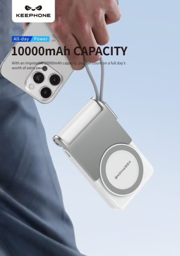 Hotta 10000mAh MagSafe PowerBank, mágneses külső akkumulátor, gyors vezeték nélküli töltéssel