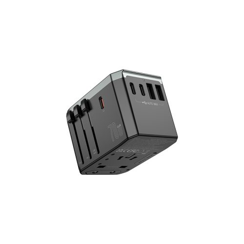70W 5 portos univerzális világutazó adapter 2xUSB + 3xUSB-C 