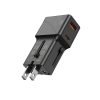 25W 2 portos univerzális világutazó adapter 1xUSB + 1xUSB-C 