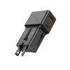 25W 2 portos univerzális világutazó adapter 1xUSB + 1xUSB-C 