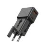 25W 2 portos univerzális világutazó adapter 1xUSB + 1xUSB-C 